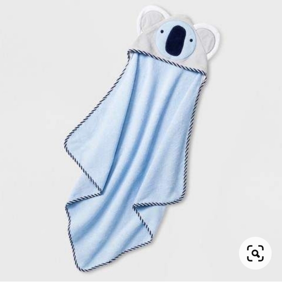 3️⃣🤩HP🤩EUC Koala Hooded Bath Towel Infant Blue/Grey - Picture 1 of 9